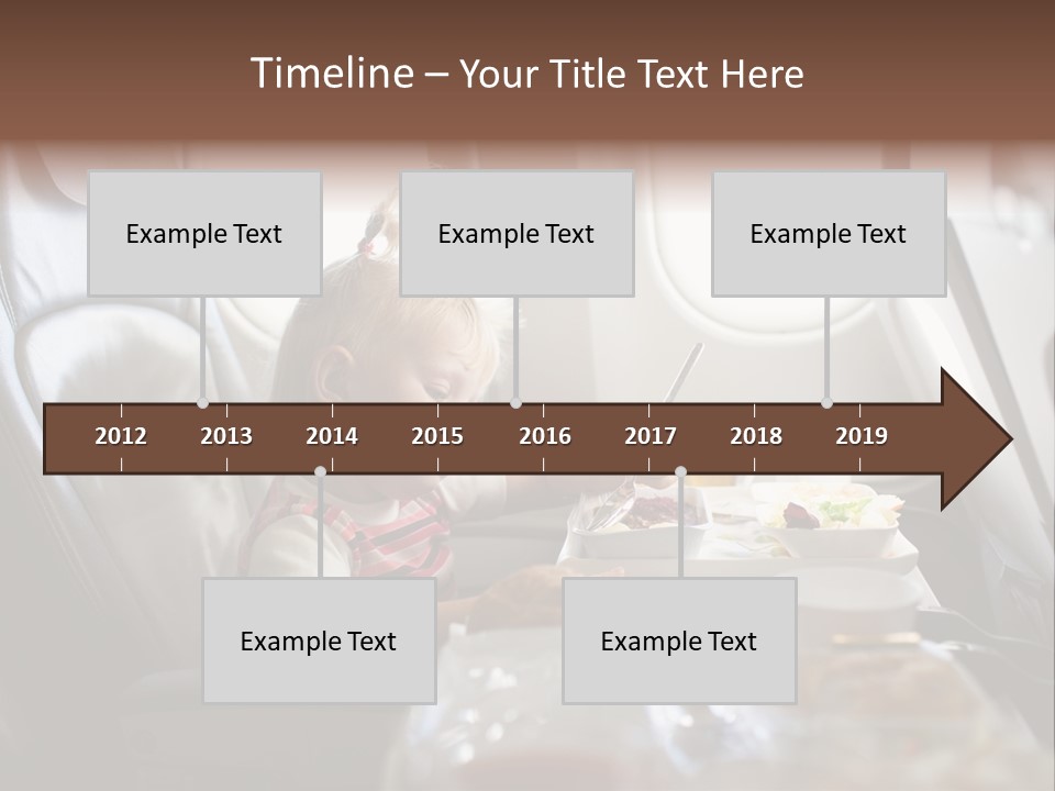 A Little Girl Sitting In An Airplane Eating A Meal PowerPoint Template