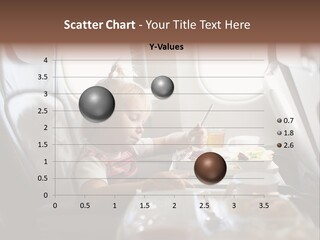 A Little Girl Sitting In An Airplane Eating A Meal PowerPoint Template