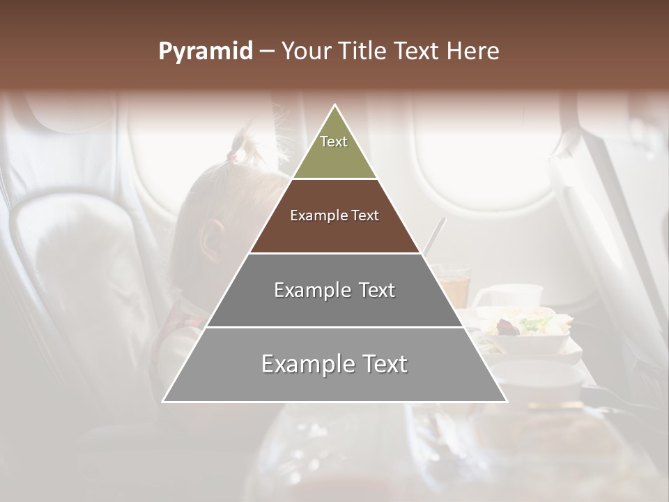 A Little Girl Sitting In An Airplane Eating A Meal PowerPoint Template