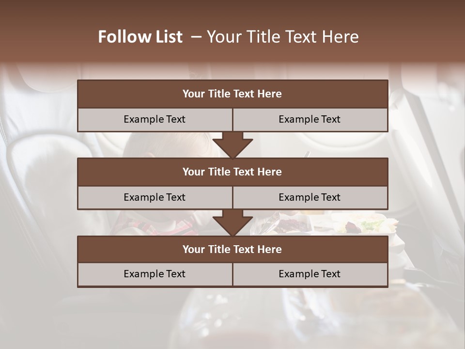 A Little Girl Sitting In An Airplane Eating A Meal PowerPoint Template