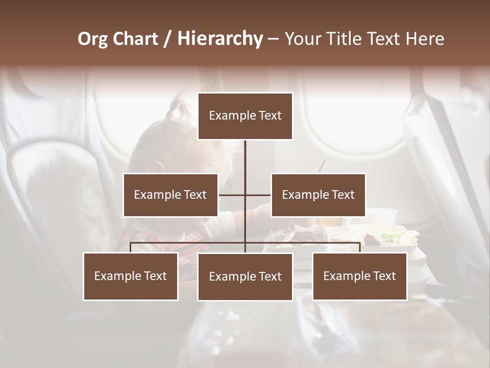 A Little Girl Sitting In An Airplane Eating A Meal PowerPoint Template