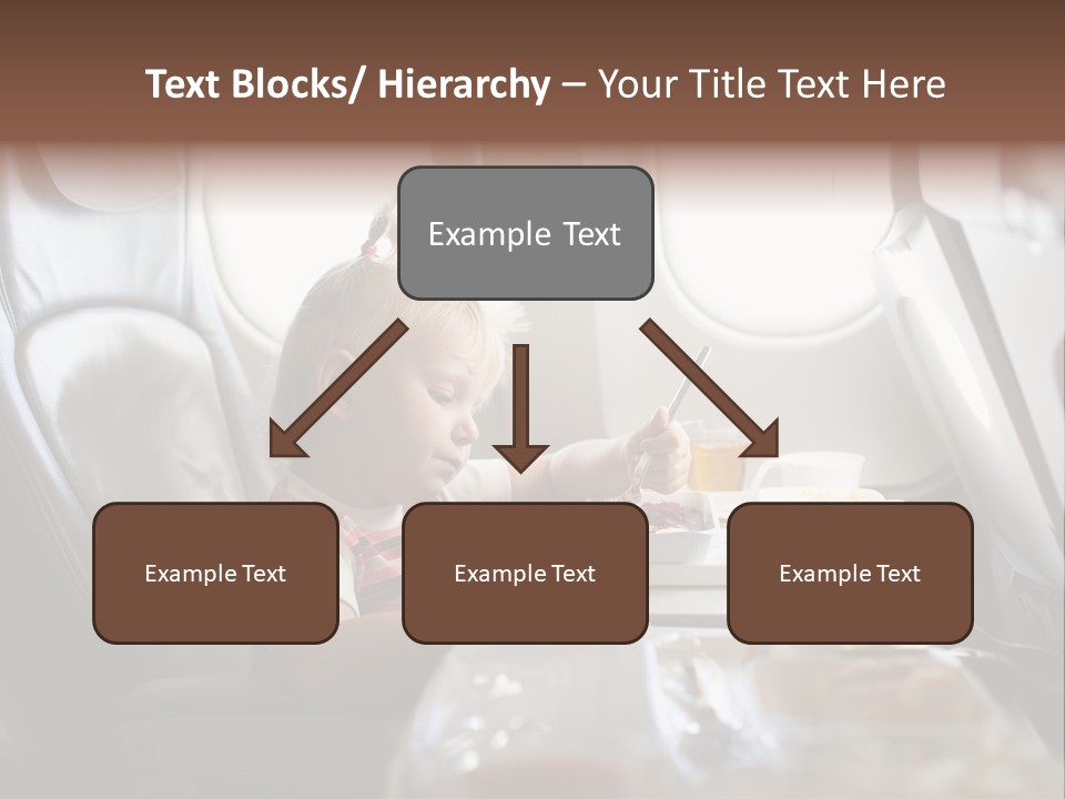 A Little Girl Sitting In An Airplane Eating A Meal PowerPoint Template