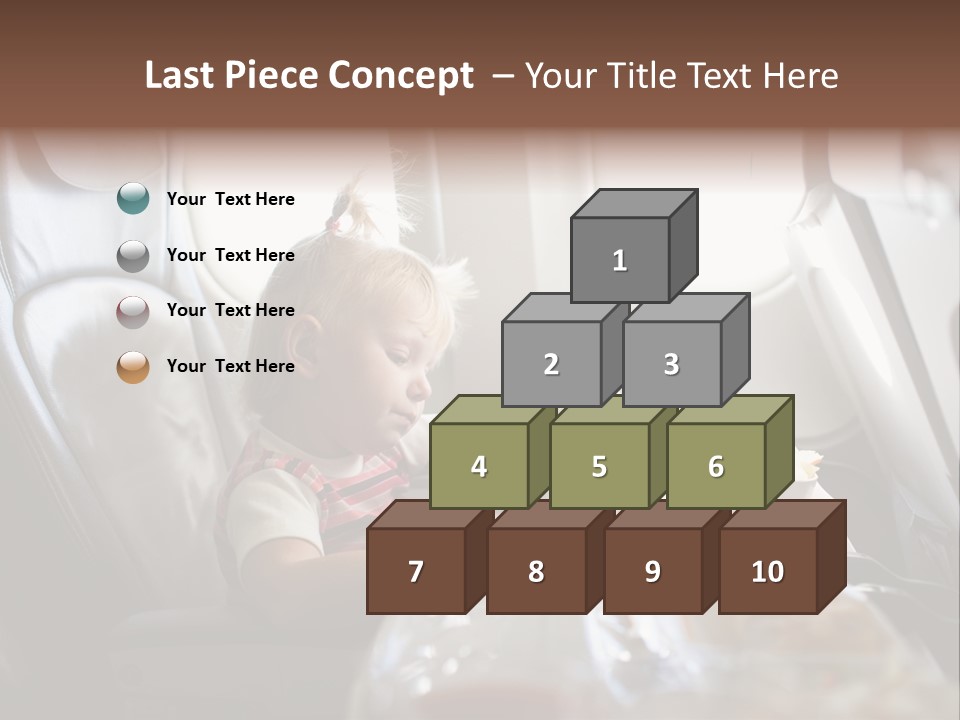 A Little Girl Sitting In An Airplane Eating A Meal PowerPoint Template