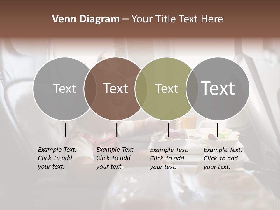A Little Girl Sitting In An Airplane Eating A Meal PowerPoint Template