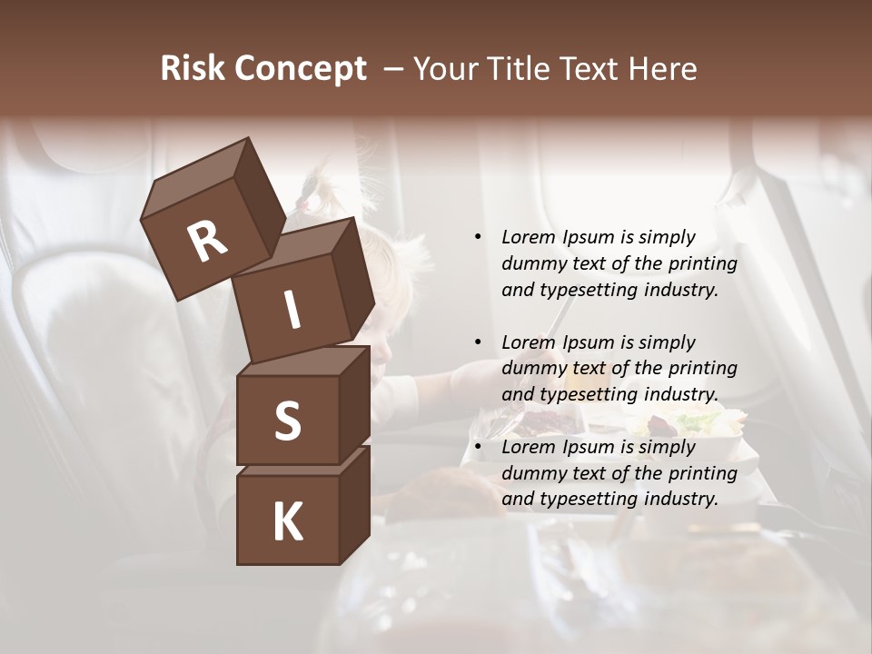 A Little Girl Sitting In An Airplane Eating A Meal PowerPoint Template