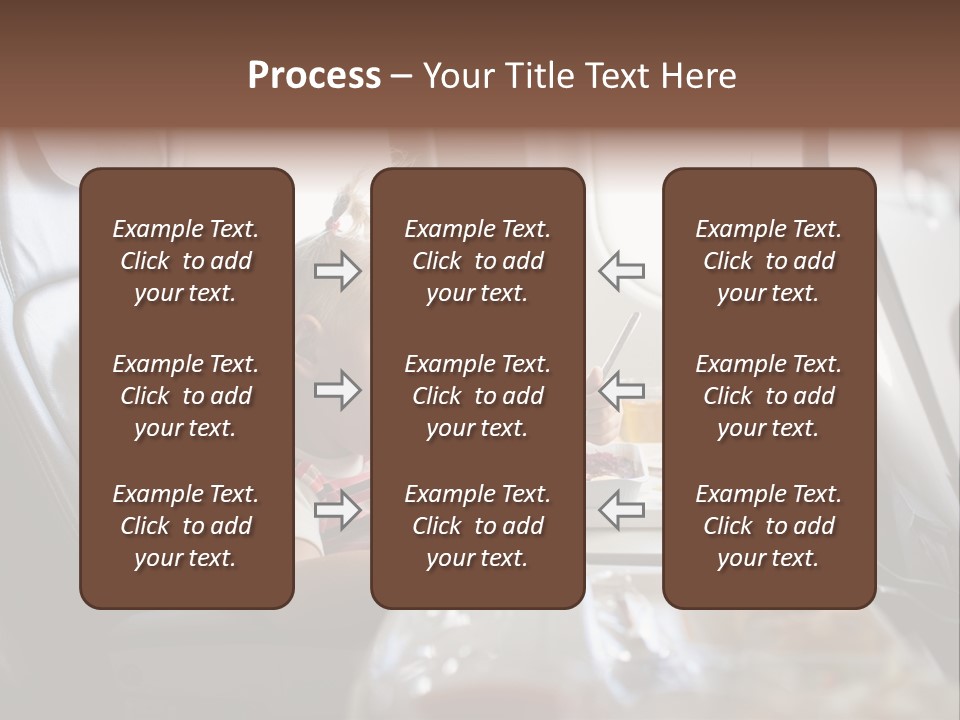 A Little Girl Sitting In An Airplane Eating A Meal PowerPoint Template