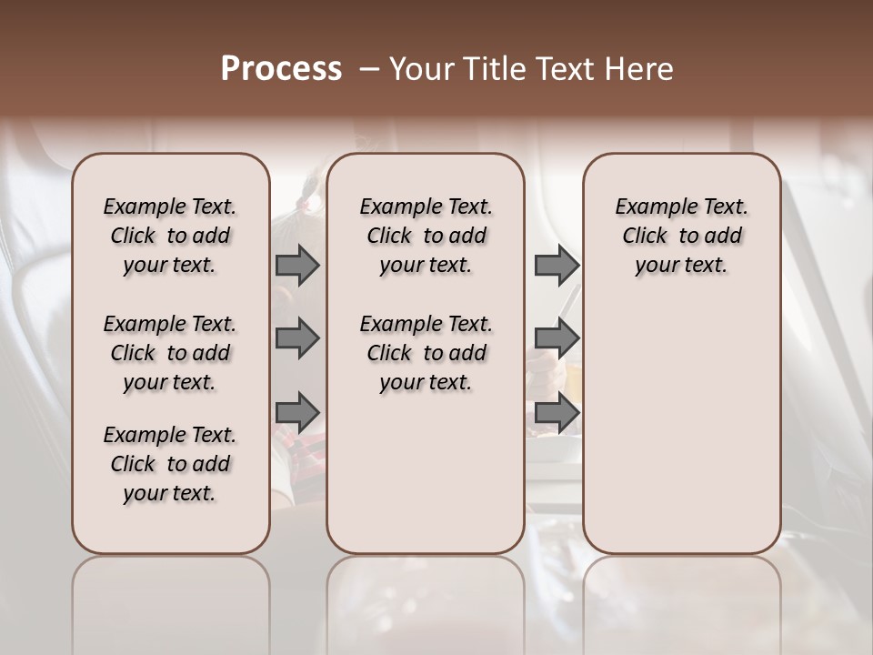 A Little Girl Sitting In An Airplane Eating A Meal PowerPoint Template