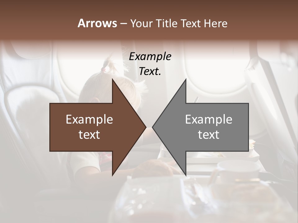 A Little Girl Sitting In An Airplane Eating A Meal PowerPoint Template