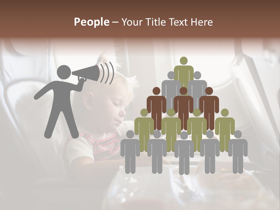 A Little Girl Sitting In An Airplane Eating A Meal PowerPoint Template