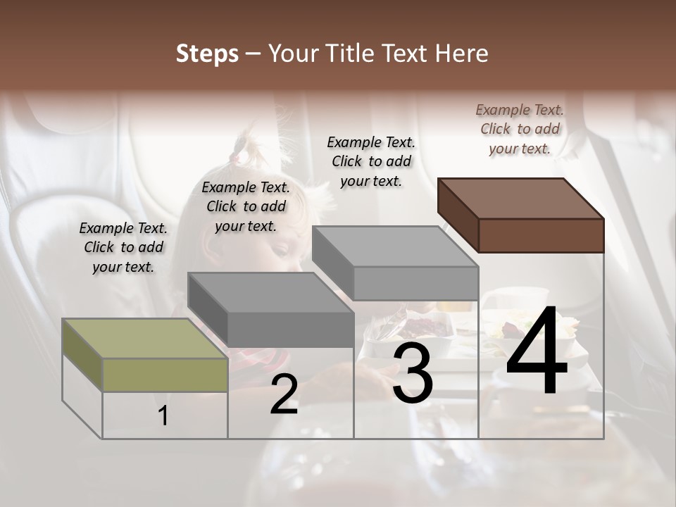 A Little Girl Sitting In An Airplane Eating A Meal PowerPoint Template