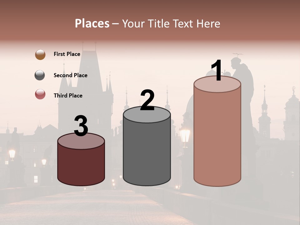 A Bridge That Has A Statue On Top Of It PowerPoint Template