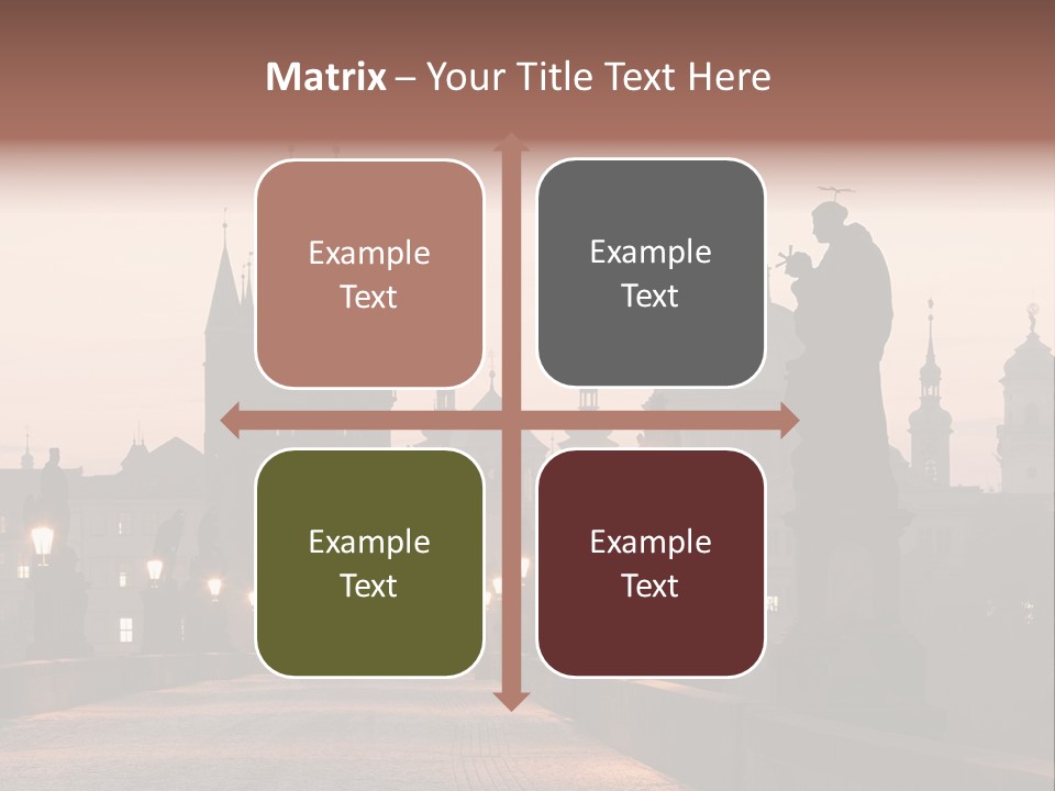 A Bridge That Has A Statue On Top Of It PowerPoint Template