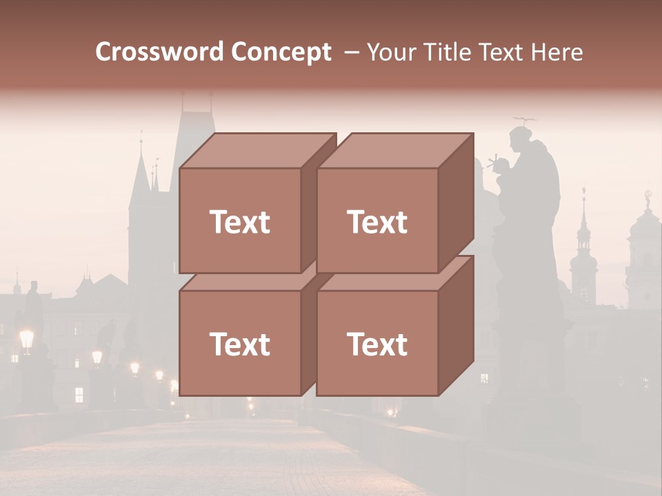 A Bridge That Has A Statue On Top Of It PowerPoint Template