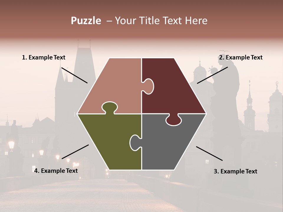 A Bridge That Has A Statue On Top Of It PowerPoint Template