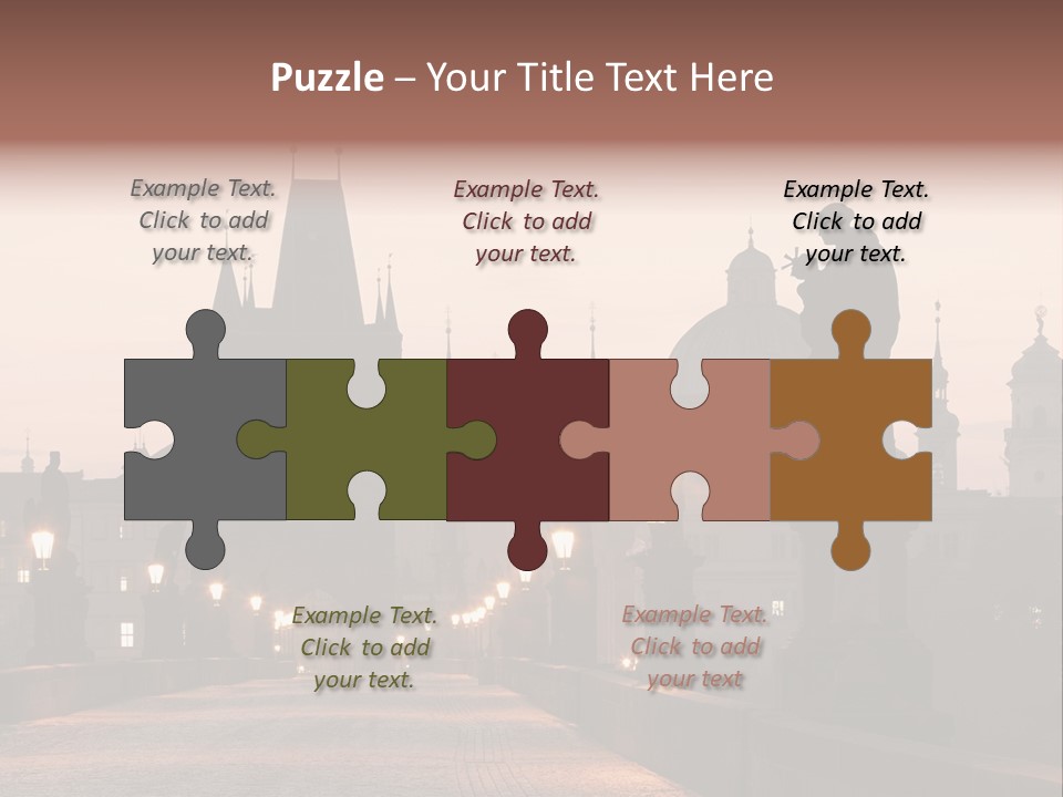 A Bridge That Has A Statue On Top Of It PowerPoint Template