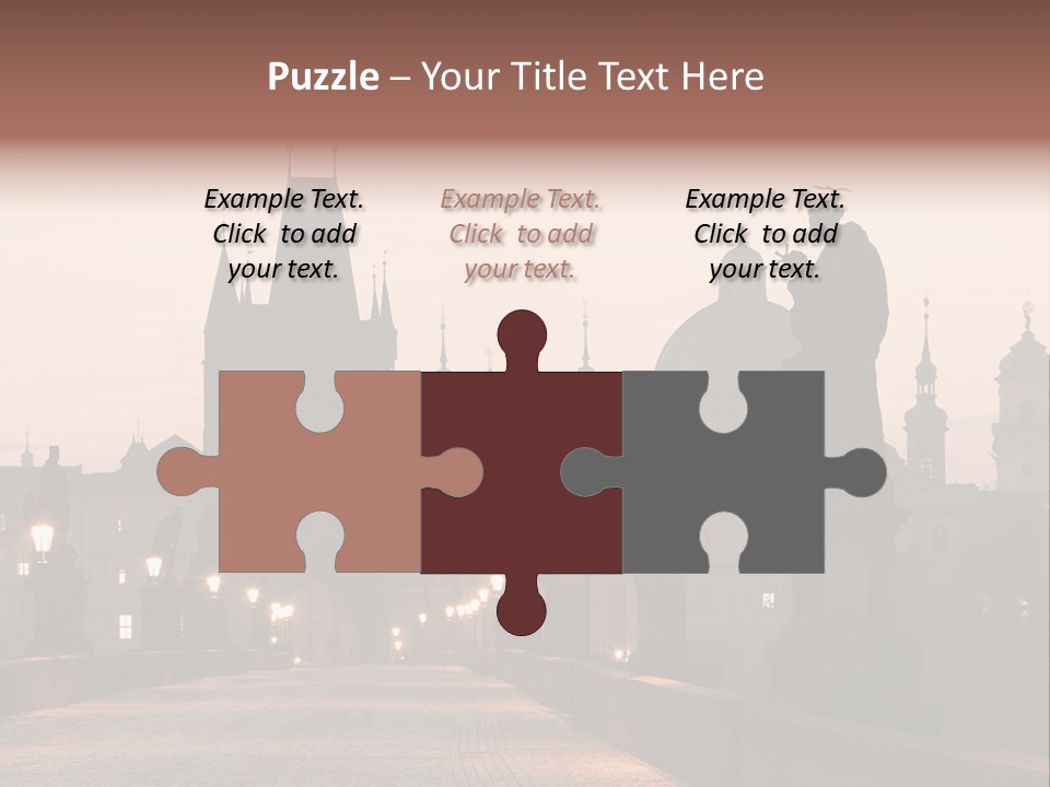 A Bridge That Has A Statue On Top Of It PowerPoint Template