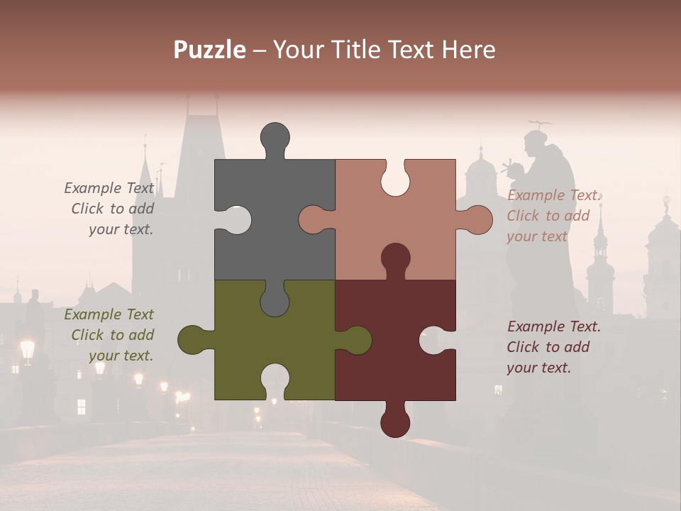 A Bridge That Has A Statue On Top Of It PowerPoint Template