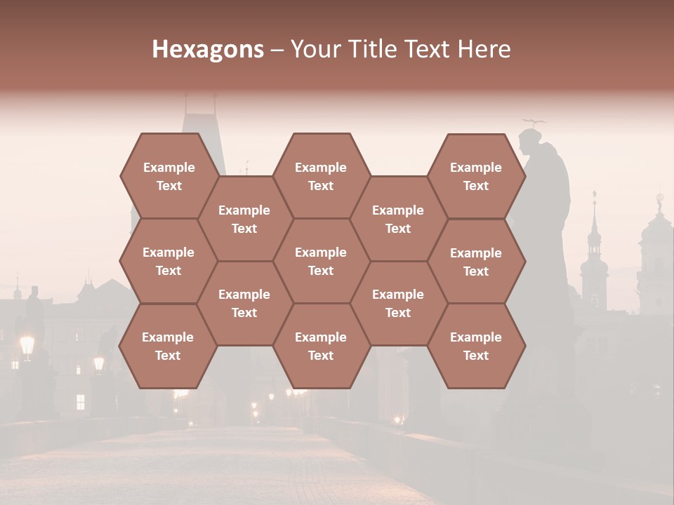 A Bridge That Has A Statue On Top Of It PowerPoint Template