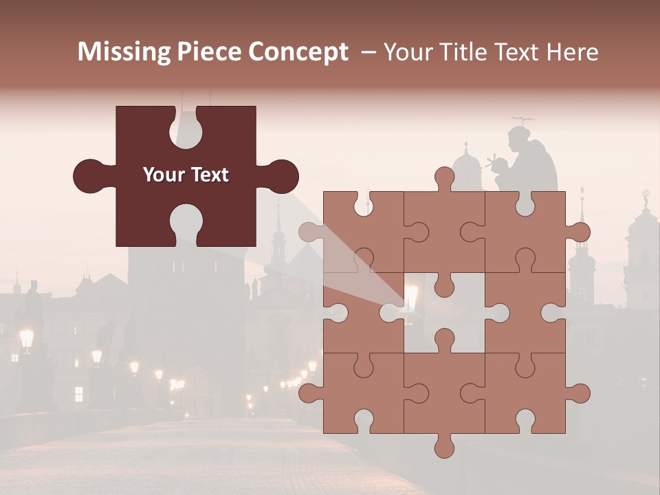 A Bridge That Has A Statue On Top Of It PowerPoint Template