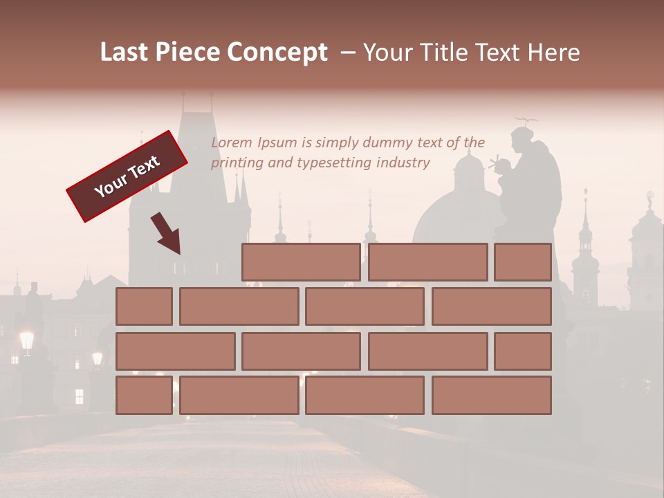 A Bridge That Has A Statue On Top Of It PowerPoint Template