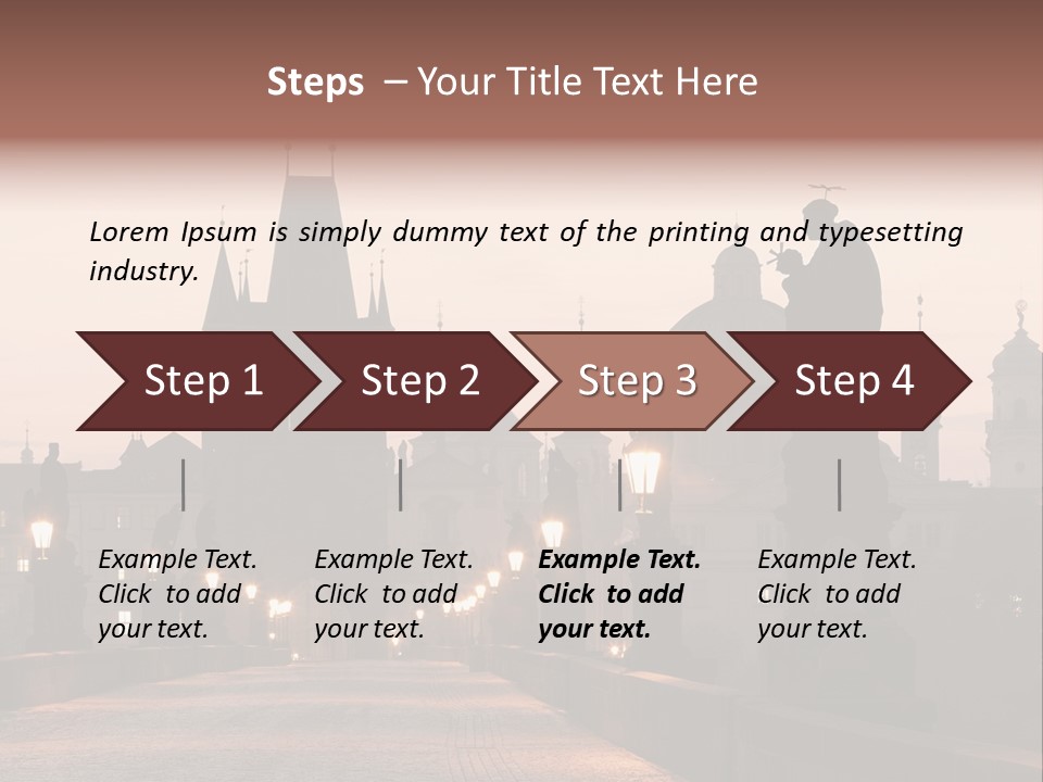 A Bridge That Has A Statue On Top Of It PowerPoint Template