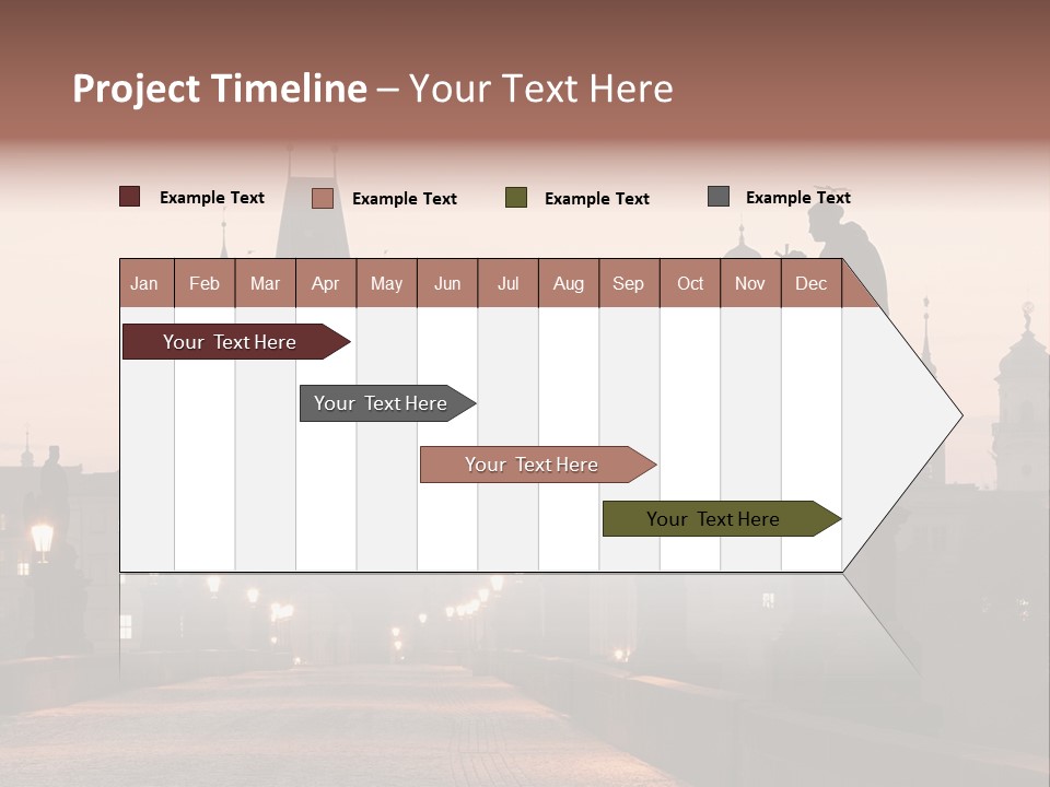 A Bridge That Has A Statue On Top Of It PowerPoint Template