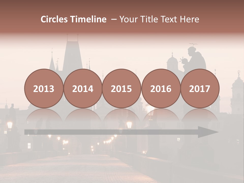 A Bridge That Has A Statue On Top Of It PowerPoint Template