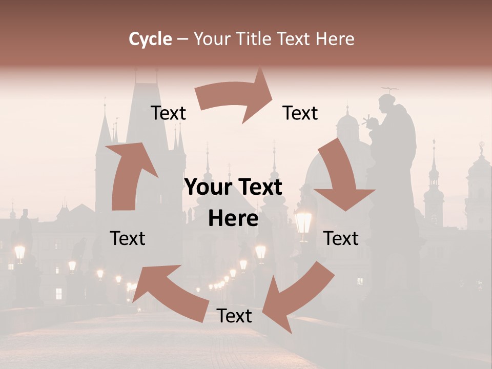 A Bridge That Has A Statue On Top Of It PowerPoint Template