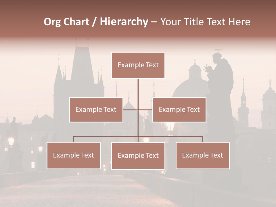 A Bridge That Has A Statue On Top Of It PowerPoint Template