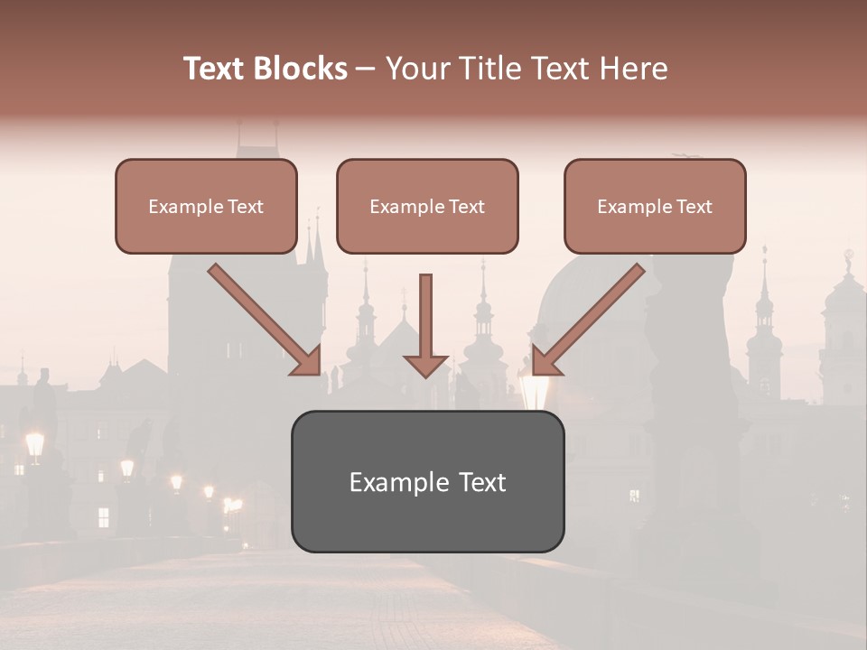 A Bridge That Has A Statue On Top Of It PowerPoint Template