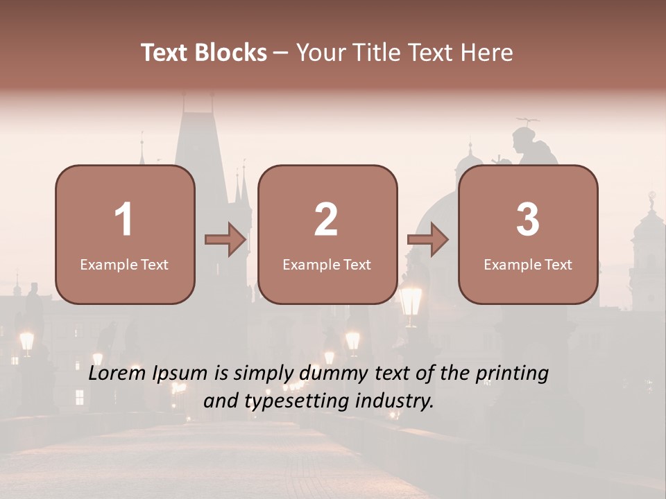 A Bridge That Has A Statue On Top Of It PowerPoint Template