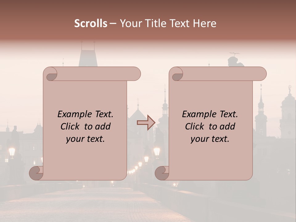 A Bridge That Has A Statue On Top Of It PowerPoint Template