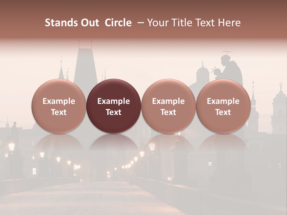 A Bridge That Has A Statue On Top Of It PowerPoint Template