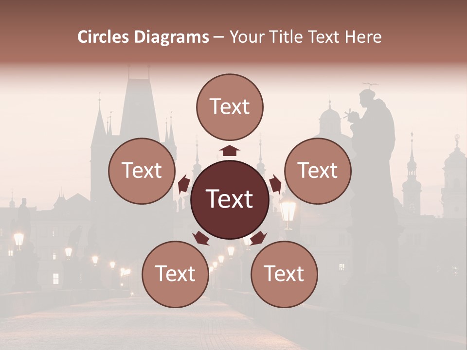 A Bridge That Has A Statue On Top Of It PowerPoint Template