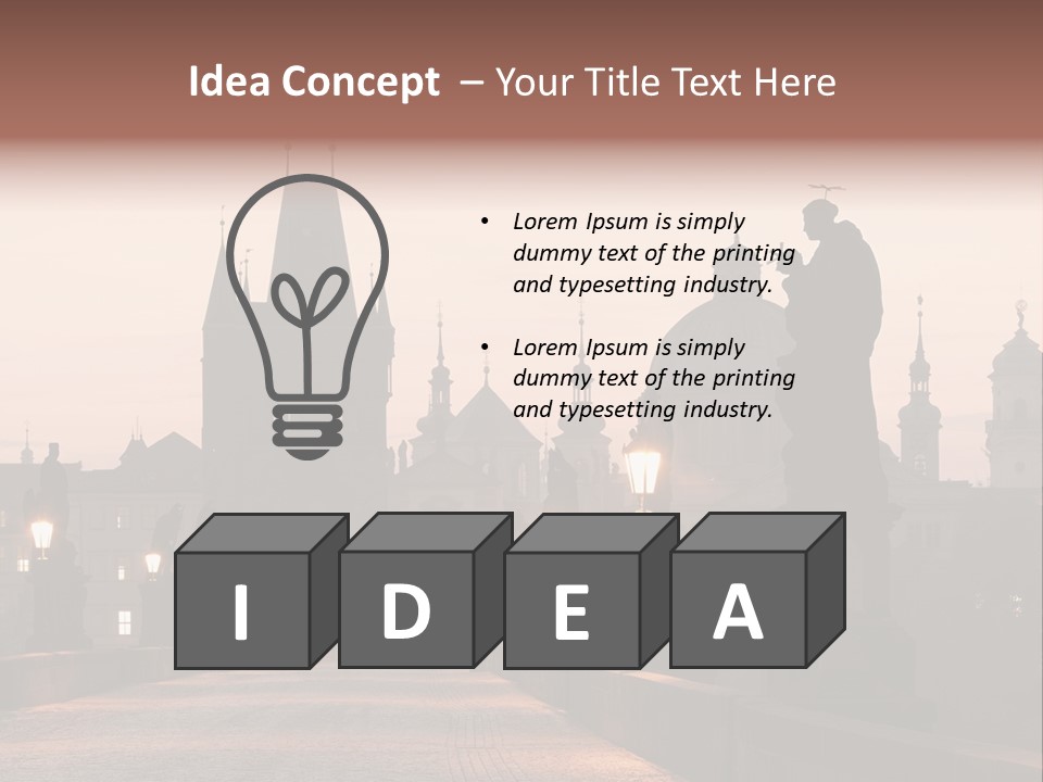 A Bridge That Has A Statue On Top Of It PowerPoint Template