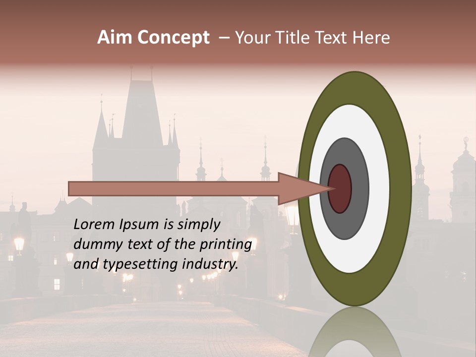 A Bridge That Has A Statue On Top Of It PowerPoint Template