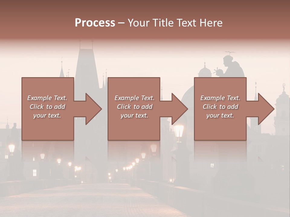 A Bridge That Has A Statue On Top Of It PowerPoint Template