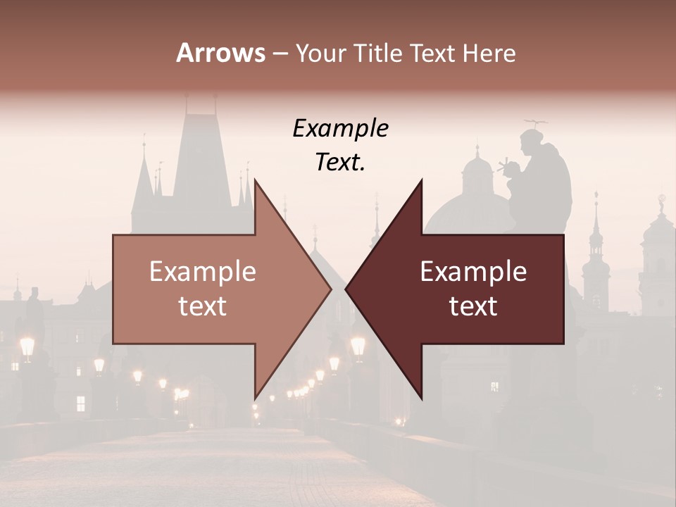 A Bridge That Has A Statue On Top Of It PowerPoint Template