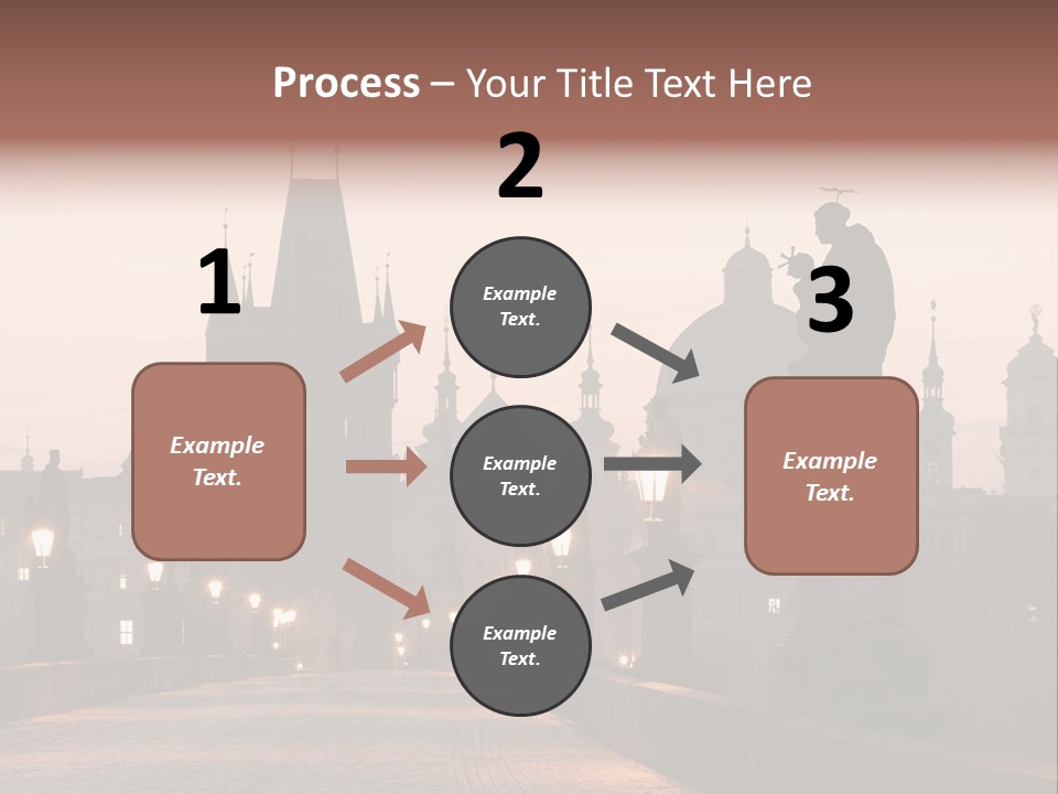 A Bridge That Has A Statue On Top Of It PowerPoint Template