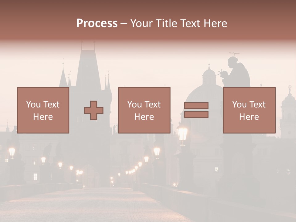 A Bridge That Has A Statue On Top Of It PowerPoint Template