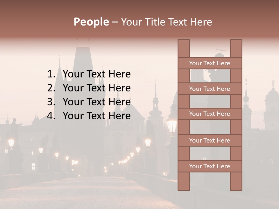 A Bridge That Has A Statue On Top Of It PowerPoint Template
