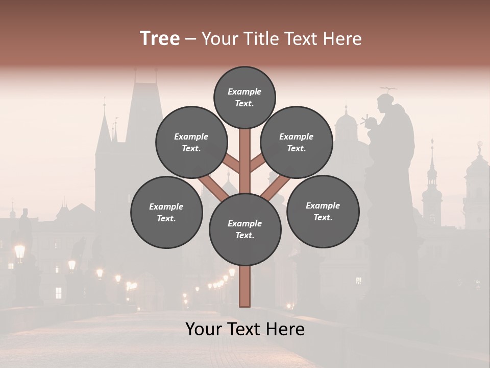 A Bridge That Has A Statue On Top Of It PowerPoint Template