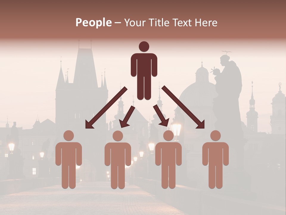 A Bridge That Has A Statue On Top Of It PowerPoint Template