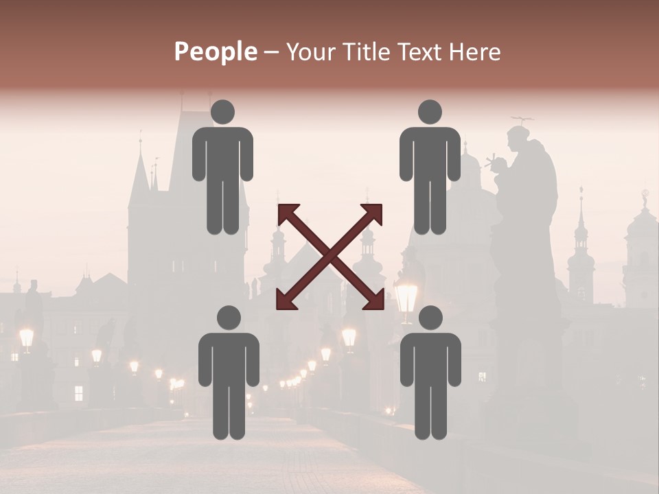 A Bridge That Has A Statue On Top Of It PowerPoint Template