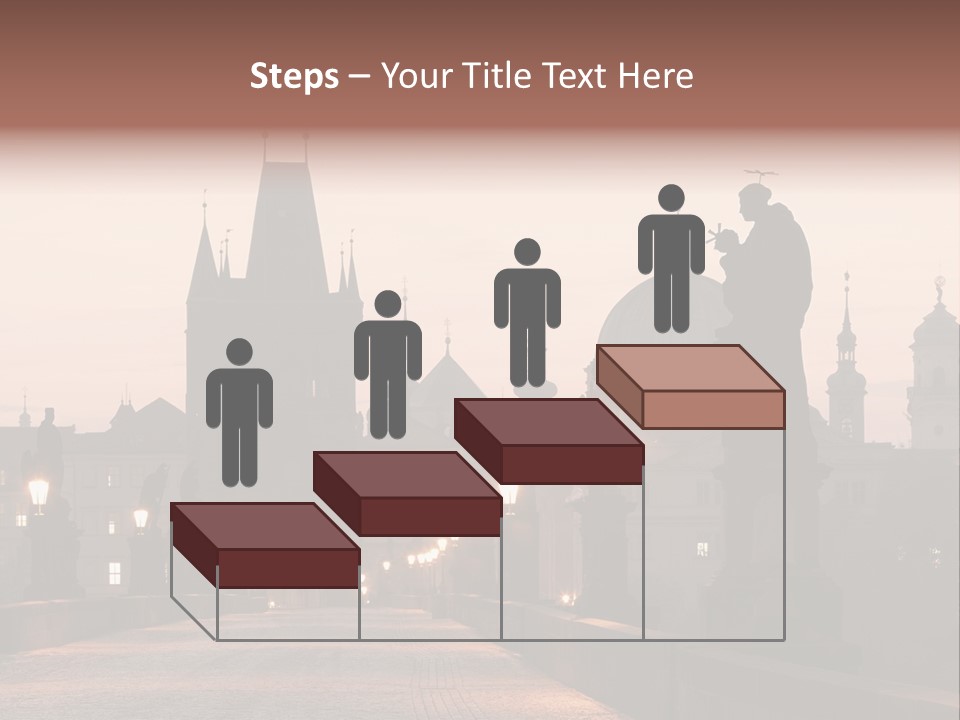 A Bridge That Has A Statue On Top Of It PowerPoint Template