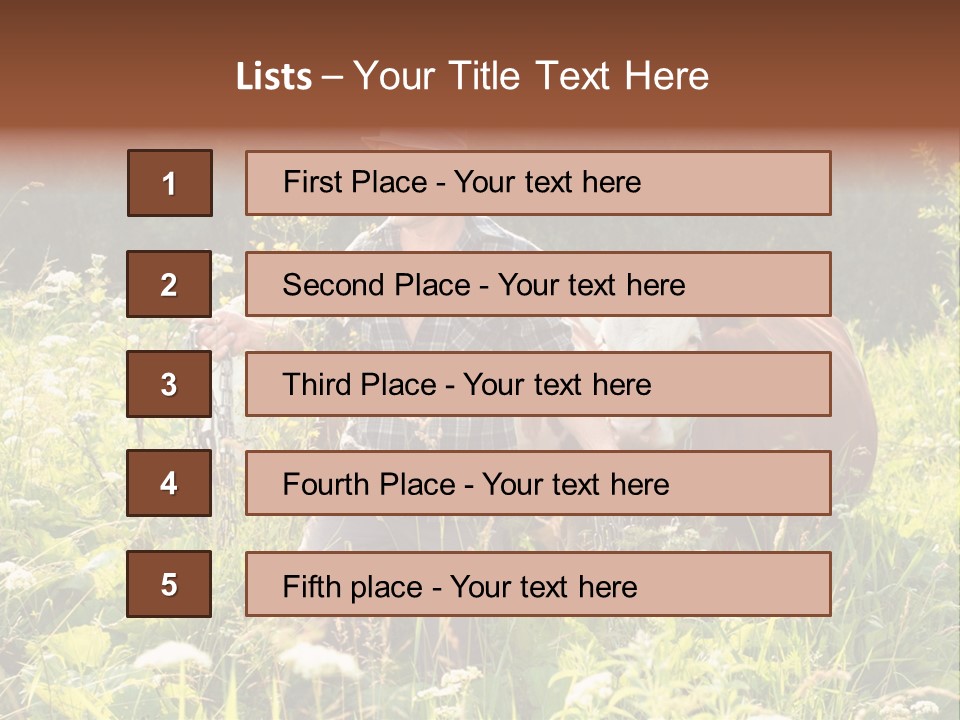 A Man Standing In A Field With A Cow PowerPoint Template