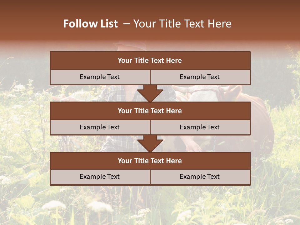A Man Standing In A Field With A Cow PowerPoint Template
