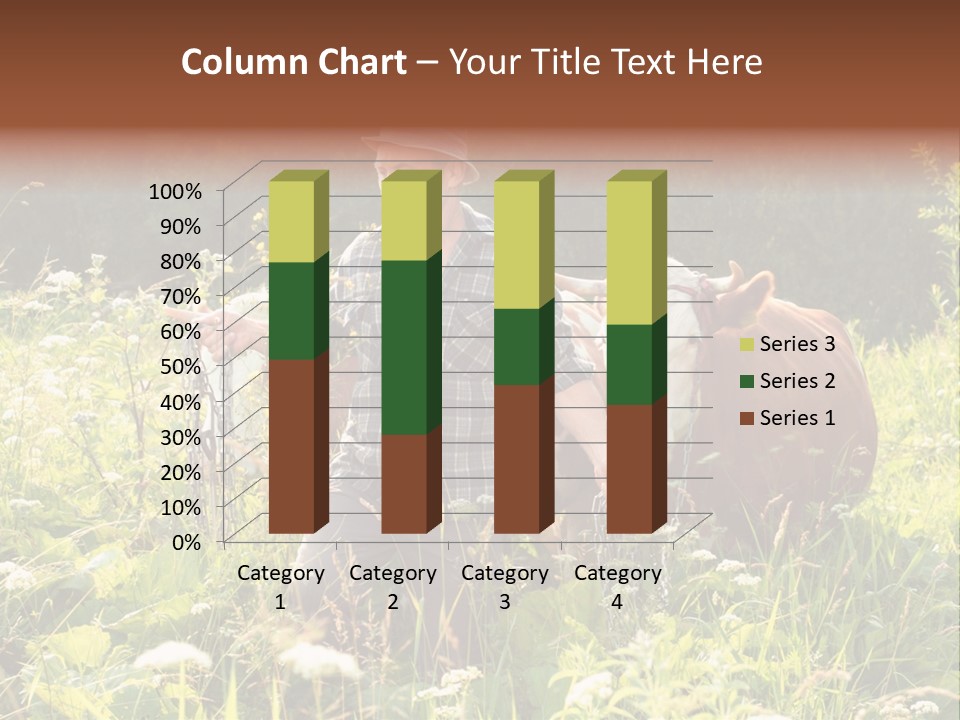 A Man Standing In A Field With A Cow PowerPoint Template