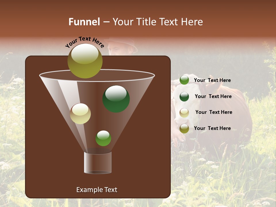 A Man Standing In A Field With A Cow PowerPoint Template
