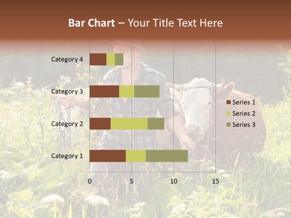 A Man Standing In A Field With A Cow PowerPoint Template